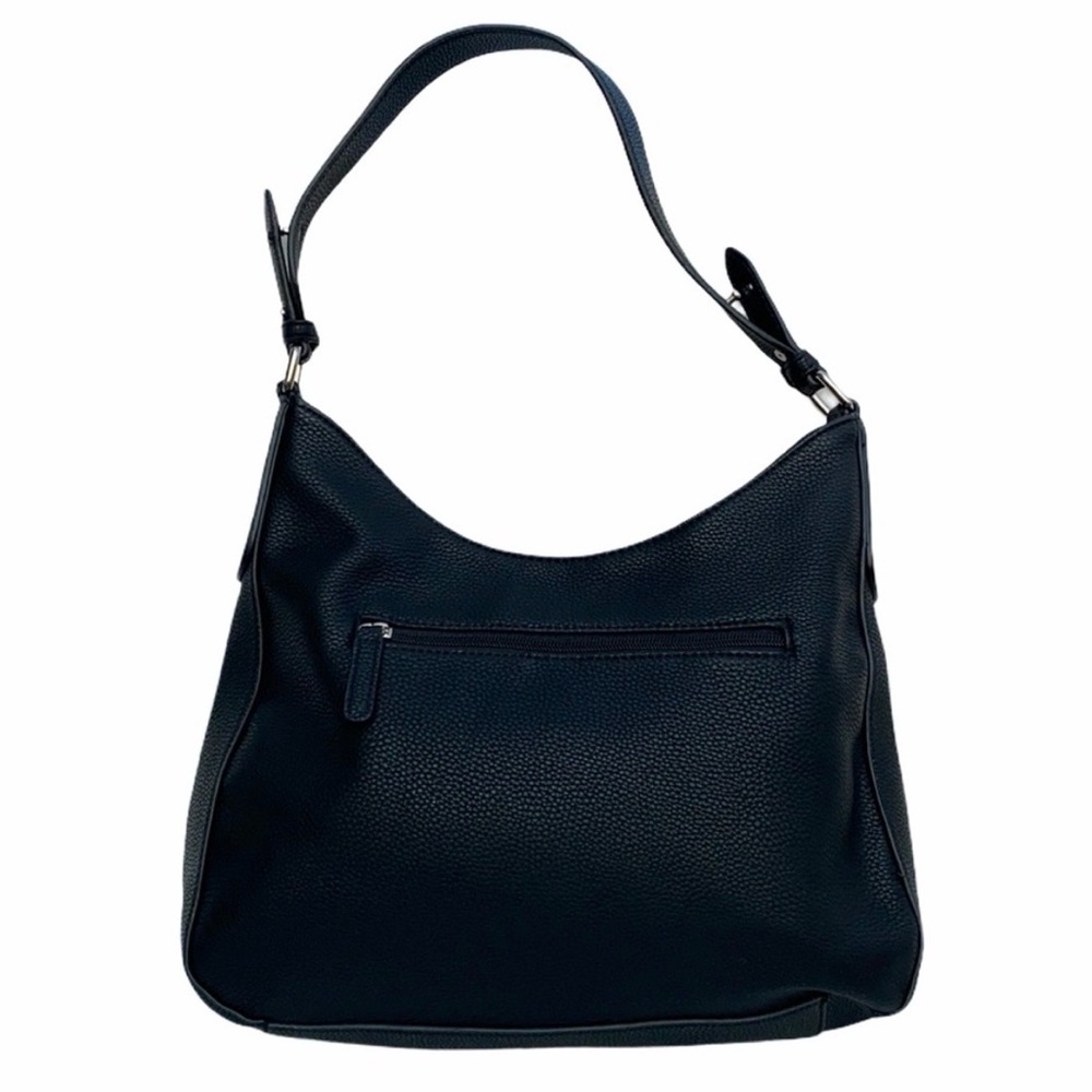 LIZ CLAIBORNE Beautiful Floral Embellished,  Durable, Large Hobo Bag, Black, EUC - Picture 4 of 10